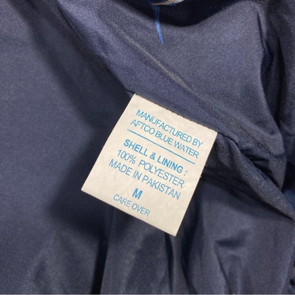 Guy Harvey Bomber Jacket Navy Blue Fish Print Full Zip Lined Blue Water Men Sz M - Picture 11 of 15